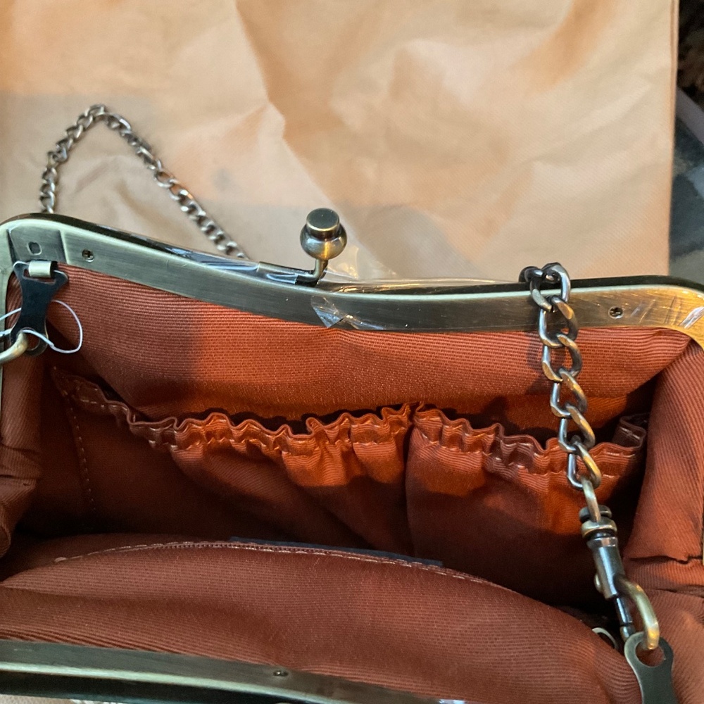 Patricia Nash Laureana Scalloped Raffia Satchel Natural Tan Colored Purse - Picture 4 of 10